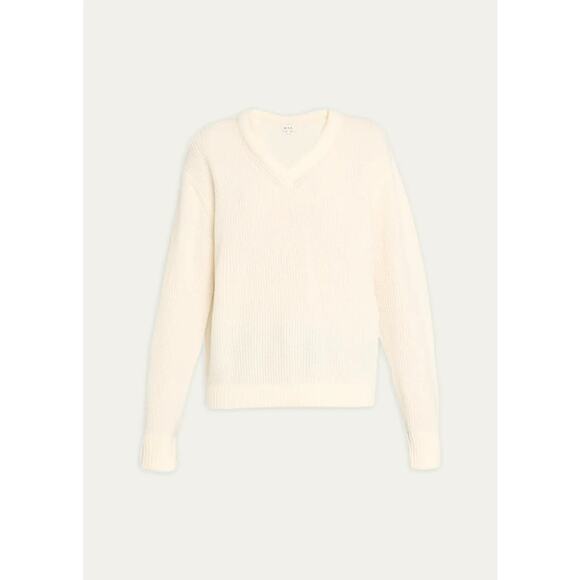 Kule Blythe Wool Cashmere V-Neck Cream Sweater Long Sleeve Cozy Warm Knit Medium - Picture 11 of 11